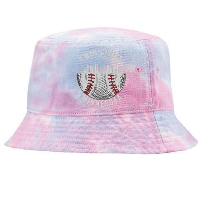 Cool Twin Cities Minnesota Mn Baseball Skyline St. Paulmpls Tie-Dyed Bucket Hat