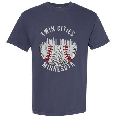 Cool Twin Cities Minnesota Mn Baseball Skyline St. Paulmpls Garment-Dyed Heavyweight T-Shirt