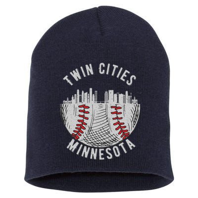 Cool Twin Cities Minnesota Mn Baseball Skyline St. Paulmpls Short Acrylic Beanie