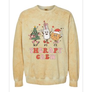 Christmas Therapy Crew SLP OT PT Cookies & Milk Colorblast Crewneck Sweatshirt