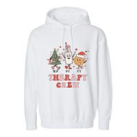 Christmas Therapy Crew SLP OT PT Cookies & Milk Garment-Dyed Fleece Hoodie