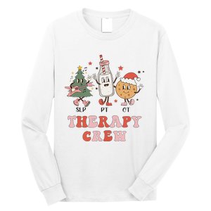 Christmas Therapy Crew SLP OT PT Cookies & Milk Long Sleeve Shirt