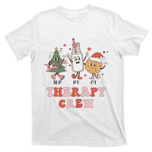 Christmas Therapy Crew SLP OT PT Cookies & Milk T-Shirt