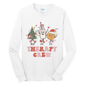 Christmas Therapy Crew SLP OT PT Cookies & Milk Tall Long Sleeve T-Shirt