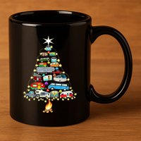 Christmas Tree Camper Vehicles Camping Rving Trailers Gifts 11oz C Handle Ceramic Mug