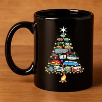 Christmas Tree Camper Vehicles Camping Rving Trailers Gifts 11oz C Handle Ceramic Mug