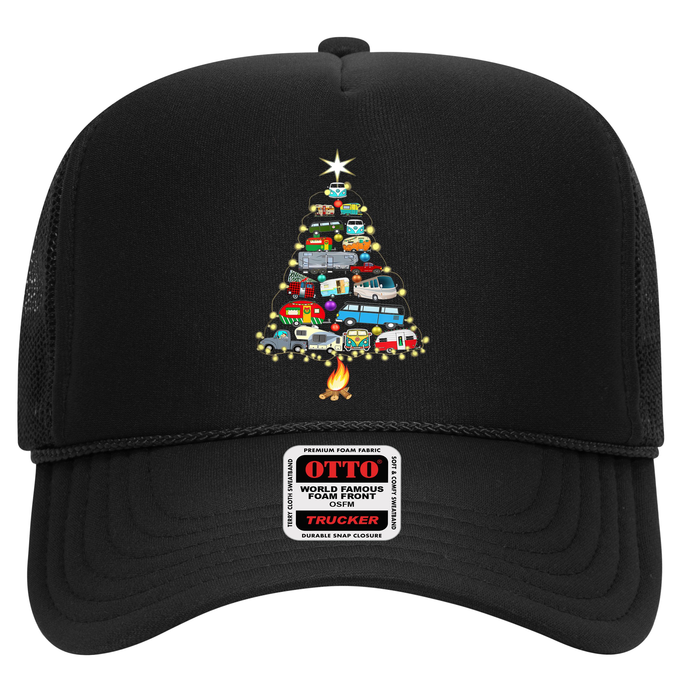 Christmas Tree Camper Vehicles Camping Rving Trailers Gifts Hat
