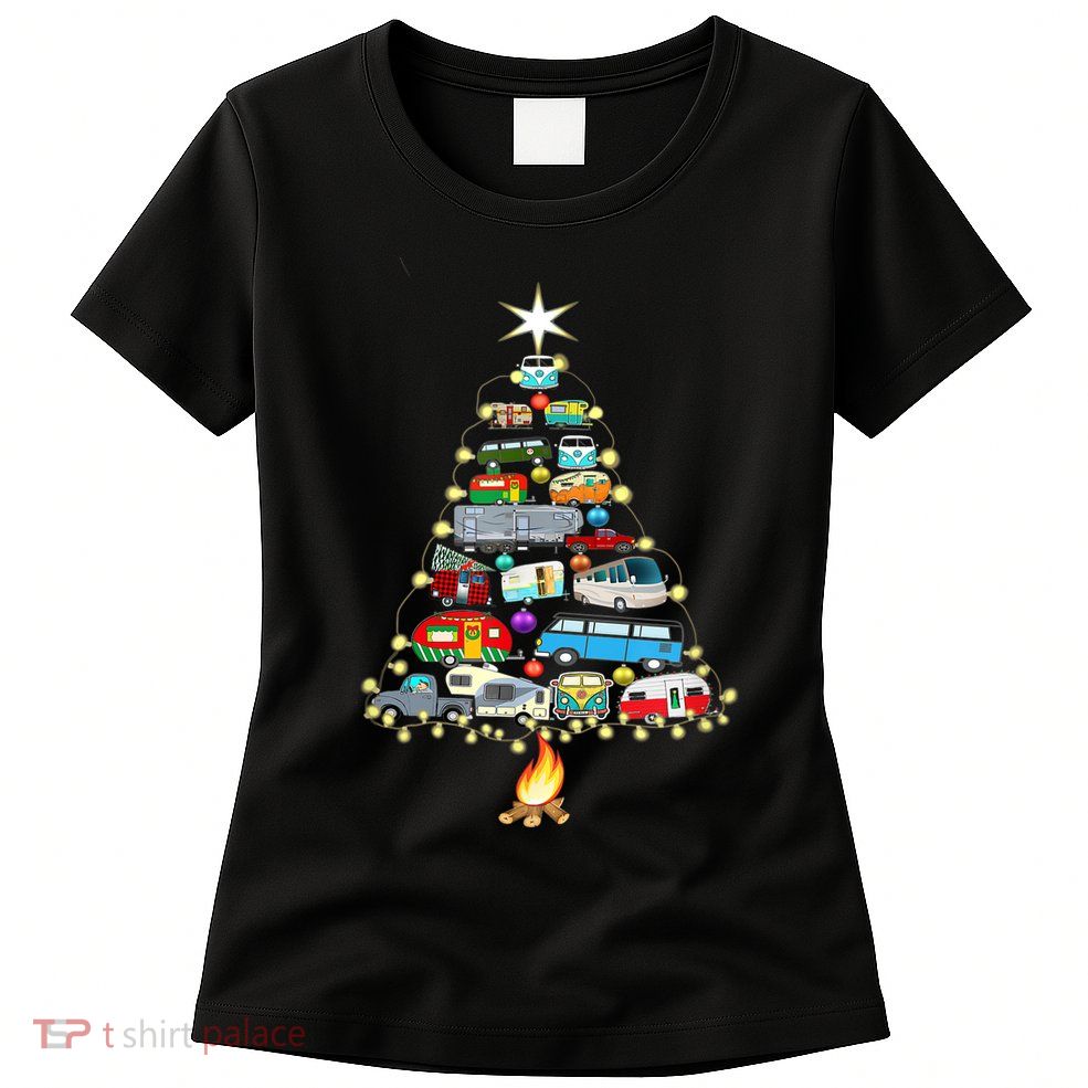 Christmas Tree Camper Vehicles Camping Rving Trailers Gifts Womens T-Shirt