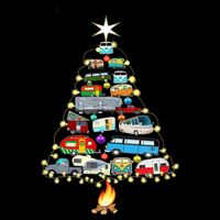 Christmas Tree Camper Vehicles Camping Rving Trailers Gifts Womens T-Shirt