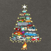 Christmas Tree Camper Vehicles Camping Rving Trailers Gifts Cotton Canvas Backpack