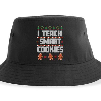 Christmas Teacher Cookies Gingerbread Ugly Christmas Sweater Gift Sustainable Bucket Hat