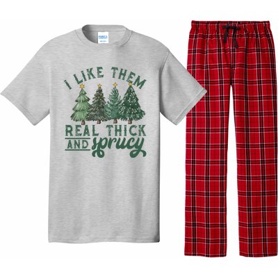 Christmas Tree Crewneck Real Thick And Sprucy Ugly Funny Pajama Set