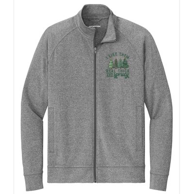 Christmas Tree Crewneck Real Thick And Sprucy Ugly Funny Stretch Full-Zip Cadet Jacket