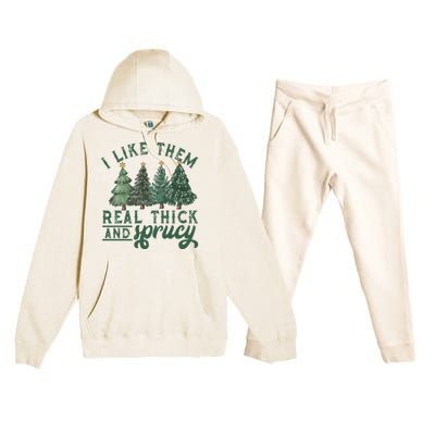 Christmas Tree Crewneck Real Thick And Sprucy Ugly Funny Premium Hooded Sweatsuit Set