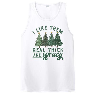 Christmas Tree Crewneck Real Thick And Sprucy Ugly Funny PosiCharge Competitor Tank