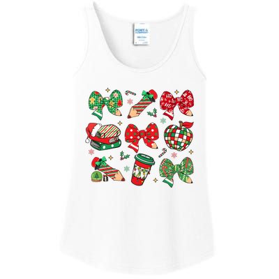 Cute Teacher Christmas Coquette Ladies Essential Tank