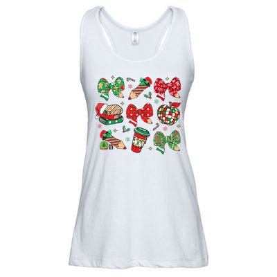 Cute Teacher Christmas Coquette Ladies Essential Flowy Tank