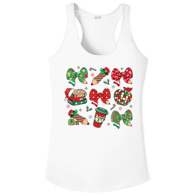 Cute Teacher Christmas Coquette Ladies PosiCharge Competitor Racerback Tank