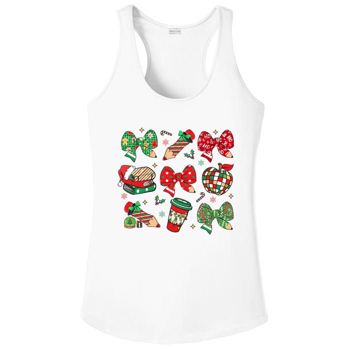 Cute Teacher Christmas Coquette Ladies PosiCharge Competitor Racerback Tank