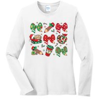 Cute Teacher Christmas Coquette Ladies Long Sleeve Shirt