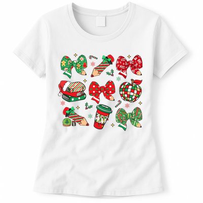 Cute Teacher Christmas Coquette Women's T-Shirt