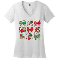 Cute Teacher Christmas Coquette Women's V-Neck T-Shirt