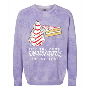 Christmas Tree Cakes ItS The Most Wonderful Time Of Year Gift Colorblast Crewneck Sweatshirt