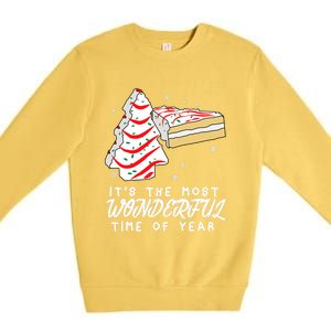 Christmas Tree Cakes ItS The Most Wonderful Time Of Year Gift Premium Crewneck Sweatshirt