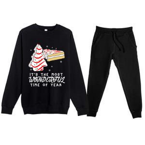 Christmas Tree Cakes ItS The Most Wonderful Time Of Year Gift Premium Crewneck Sweatsuit Set