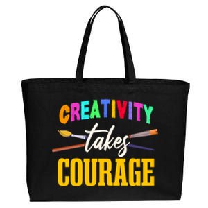 Creativity Takes Courage Art School Teacher Gift Cotton Canvas Jumbo Tote