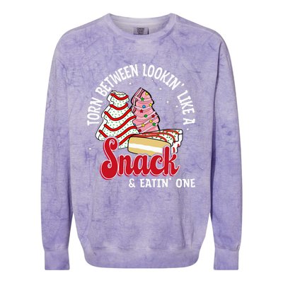 Christmas Tree Cake Looking Like A Snack  Colorblast Crewneck Sweatshirt