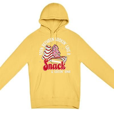 Christmas Tree Cake Looking Like A Snack  Premium Pullover Hoodie