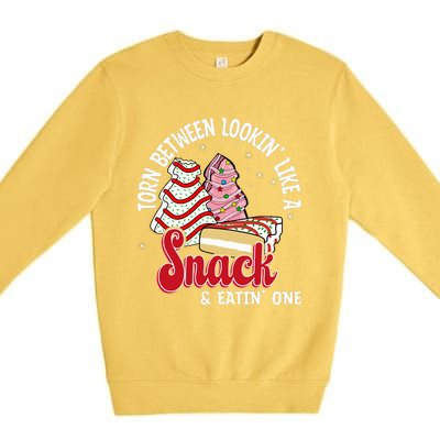 Christmas Tree Cake Looking Like A Snack  Premium Crewneck Sweatshirt