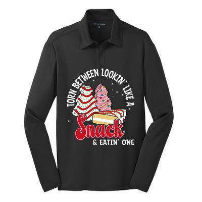 Christmas Tree Cake Looking Like A Snack  Silk Touch Performance Long Sleeve Polo