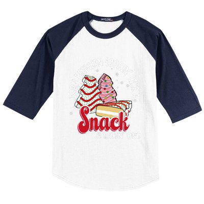 Christmas Tree Cake Looking Like A Snack  Baseball Sleeve Shirt