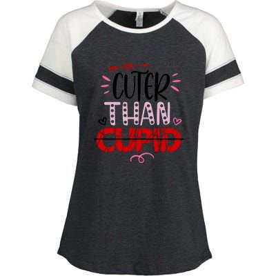 Cuter Than Cupid Valentine's Day Gift Enza Ladies Jersey Colorblock Tee