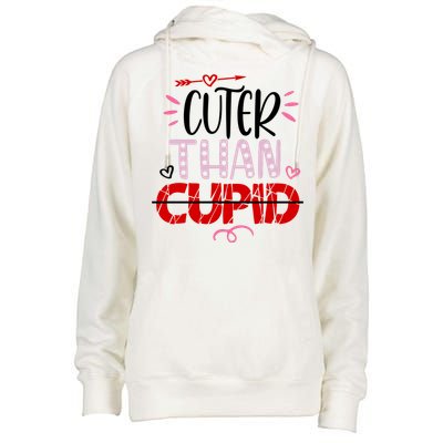 Cuter Than Cupid Valentine's Day Gift Womens Funnel Neck Pullover Hood