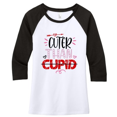 Cuter Than Cupid Valentine's Day Gift Women's Tri-Blend 3/4-Sleeve Raglan Shirt