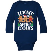 Christmas Teacher Cute Gingerbread Cookies Baby Long Sleeve Bodysuit