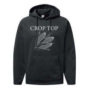 Crop Top Corn Gift For Farm Girl Performance Fleece Hoodie