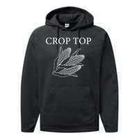 Crop Top Corn Gift For Farm Girl Performance Fleece Hoodie