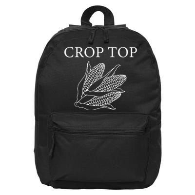 Crop Top Corn Gift For Farm Girl 16 in Basic Backpack