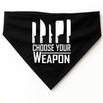 Chef Tools Choose Your Weapon Knives Design Cool Gift USA-Made Doggie Bandana