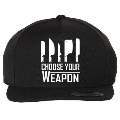 Chef Tools Choose Your Weapon Knives Design Cool Gift Wool Snapback Cap