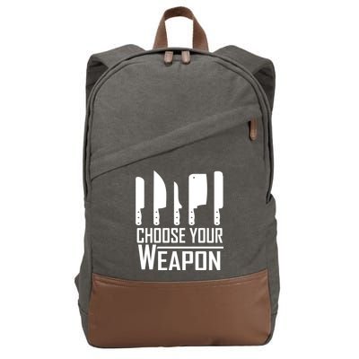 Chef Tools Choose Your Weapon Knives Design Cool Gift Cotton Canvas Backpack