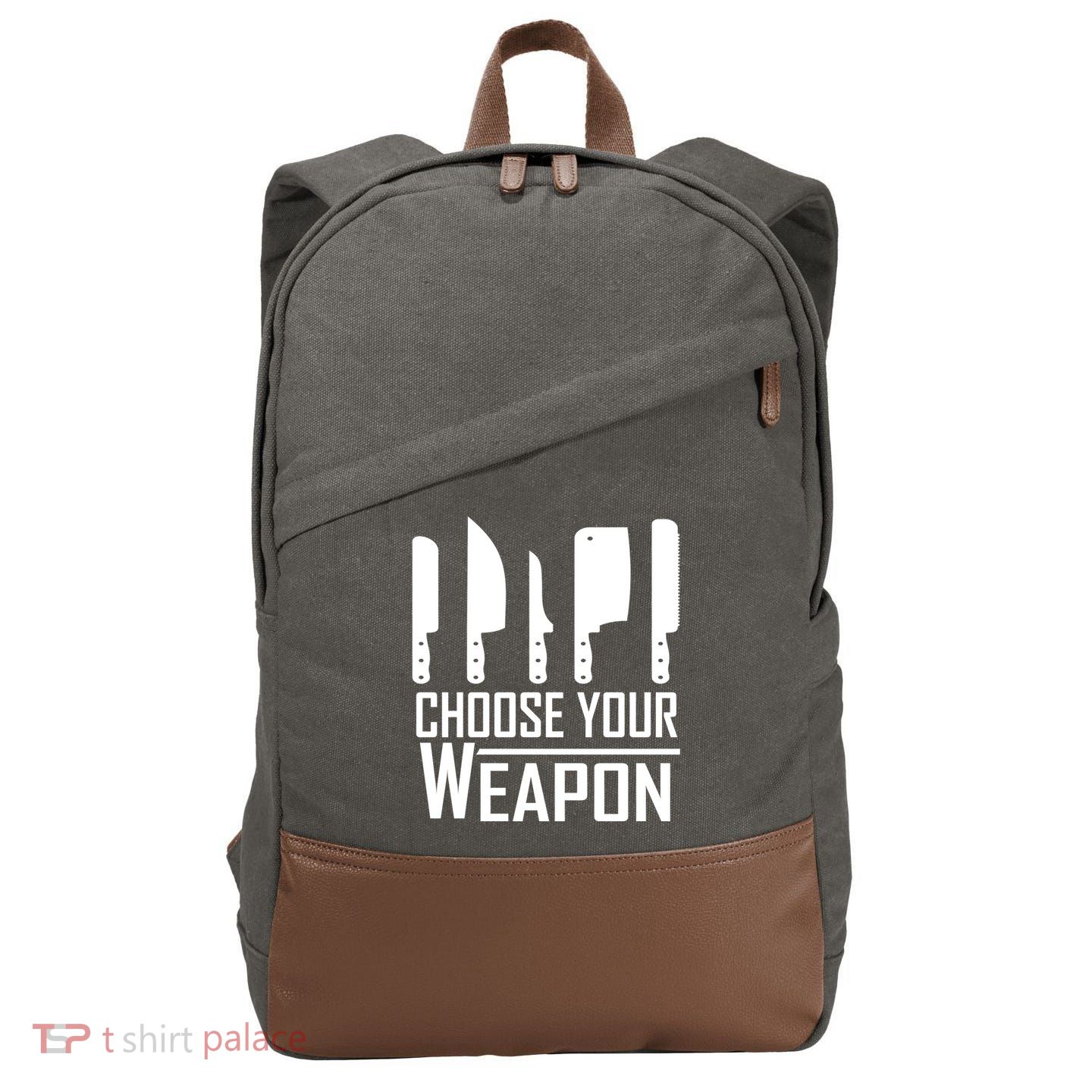 Chef Tools Choose Your Weapon Knives Design Cool Gift Cotton Canvas Backpack