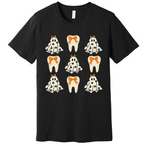 Cute Tooth Coquette Halloween Dental Hygiene Student Premium T-Shirt