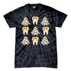 Cute Tooth Coquette Halloween Dental Hygiene Student Tie-Dye T-Shirt