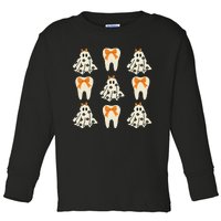 Cute Tooth Coquette Halloween Dental Hygiene Student Toddler Long Sleeve Shirt