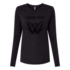 Crop Top Corn Womens Cotton Relaxed Long Sleeve T-Shirt